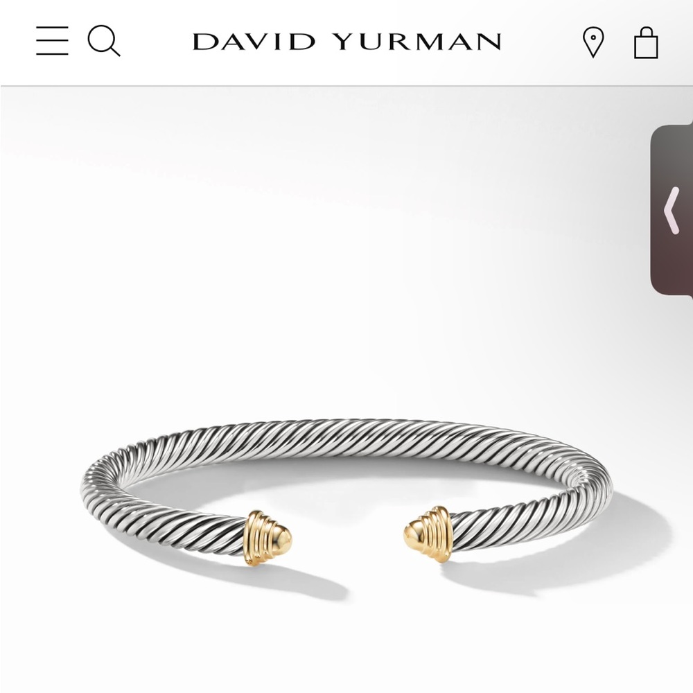 David Yurman Silver and Gold Cable Bracelet